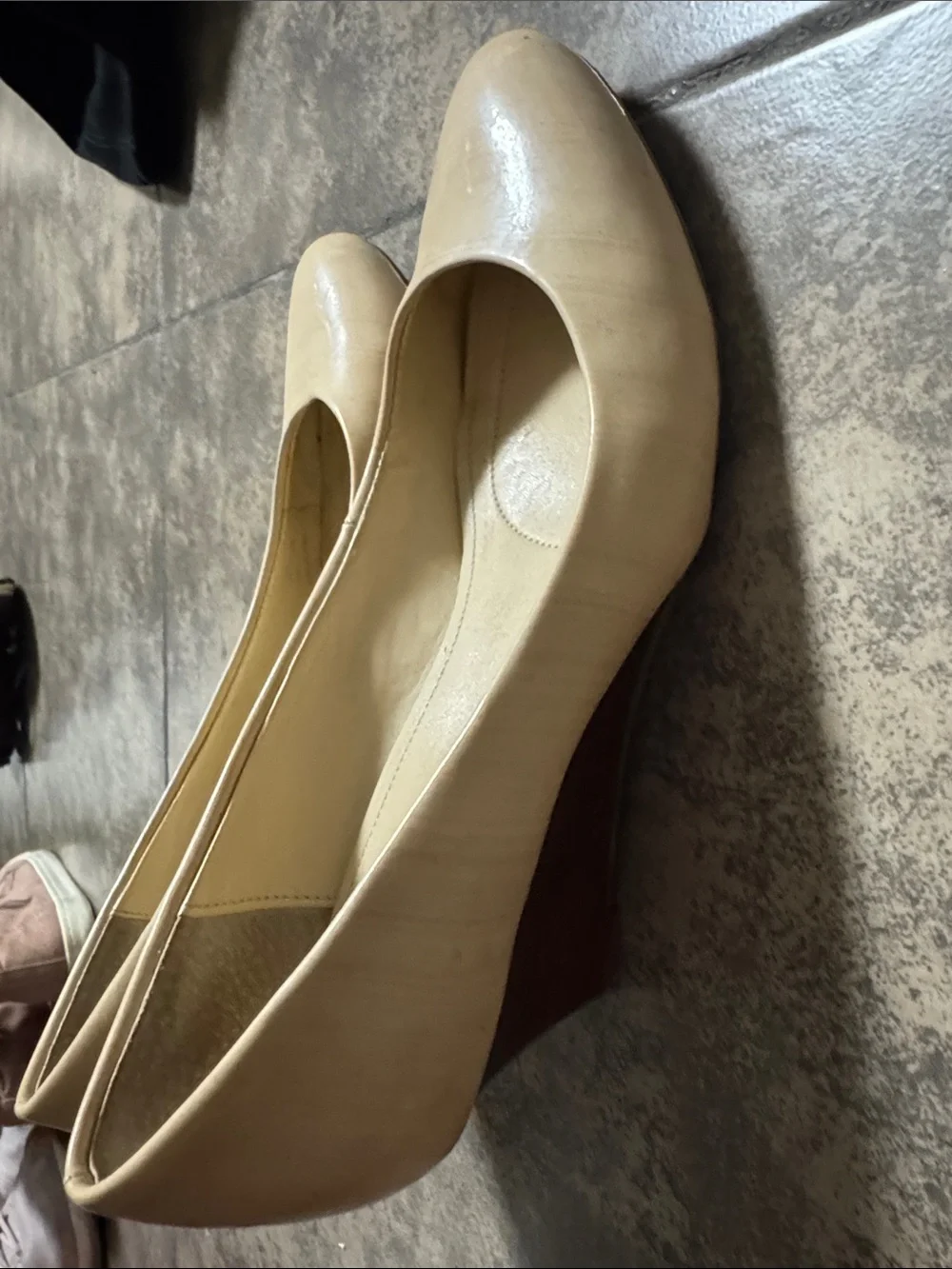 Calvin Klein Beige Round-Toe Flats